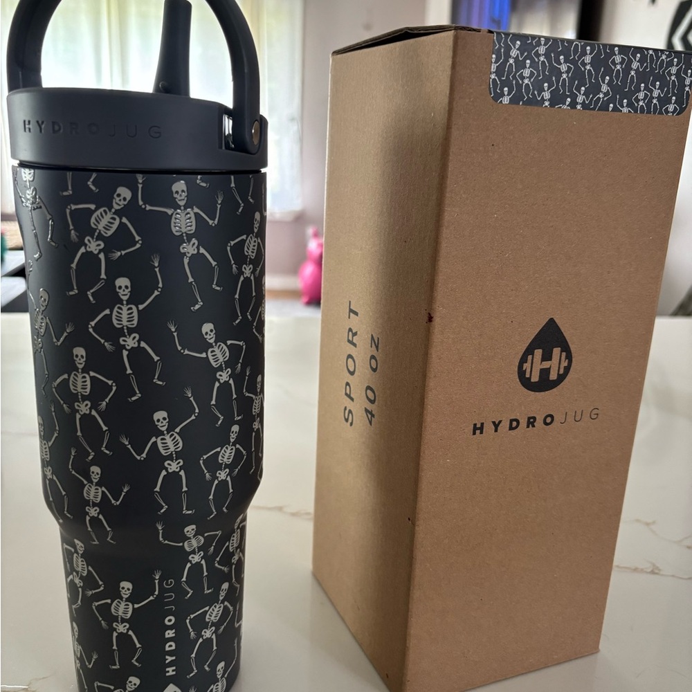 HydroJug Black Skeleton Pattern Bottle